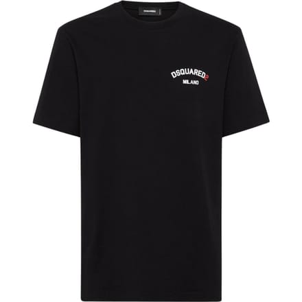 Dsquared2 Regular Fit T-shirt Met Rubberen Logo, Zwart