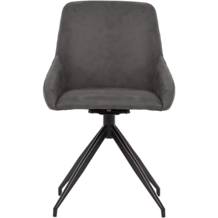 Dutchbone Eetkamerstoel Laurel 360° Draaibaar - Antraciet - 60x51x85 cm