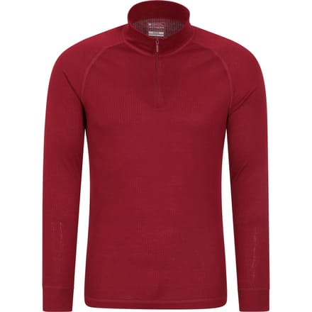 Mountain Warehouse Heren Talus Zip Neck Thermo Top met lange mouwen (Rood)
