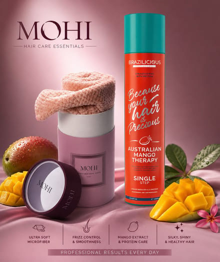 BraziliCious Australian Mango Therapy Keratine, 1000ml + Microfiber Hair Towel