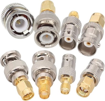 BNC naar SMA connector set, coaxiale HF-connectoren, vierdelige adapterset voor antenneverbindingen
