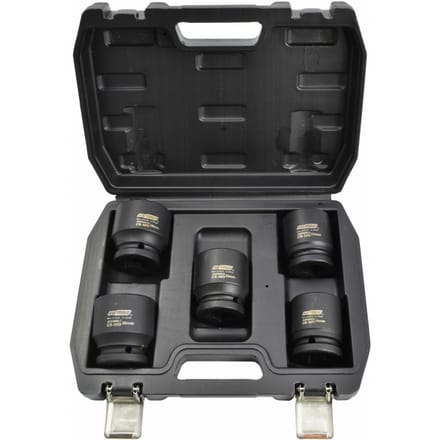 Awtools Black Line - 3/4" Impact Socket Set - 5 stuks - Chroom-molybdeen Staal - Inclusief Koffer