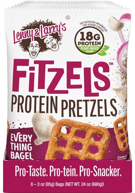Lenny & Larry's Fitzels Protein Pretzels (8x85g) Everything Bagel - Functionele voeding - Eiwit Snacks