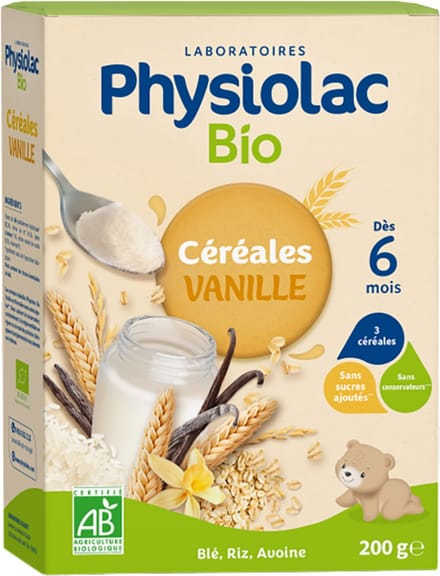 Physiolac Biologische Vanille Granen Vanaf 6 Maanden 200 g