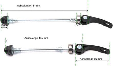 Zwarte Fiets Snelspanner Set voor Voor- en Achterwielen