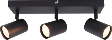 Olucia - ELENA - Plafondlamp - Zwart - 3L - Vorm: Rechthoek