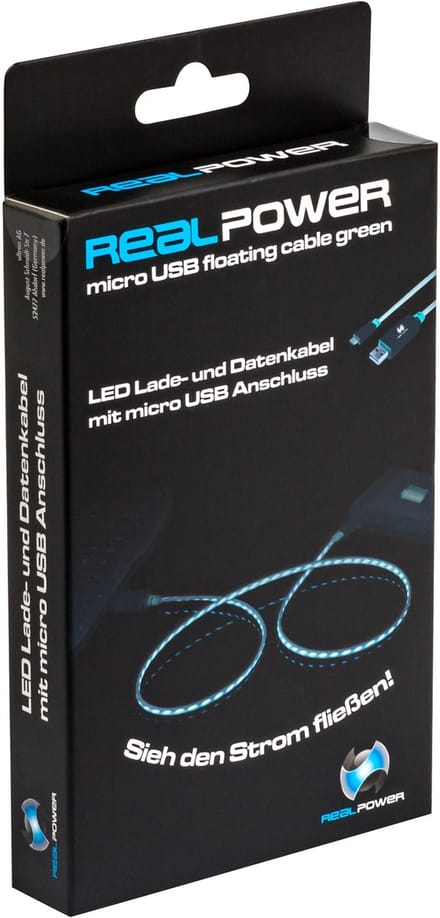 RealPower - LED Floating Kabel micro-USB - Groen