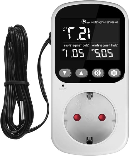 Digitale Temperatuurregelaar met Timer en Probe voor Verwarming en Koeling, Ideaal voor Kassen en Kweekomgevingen