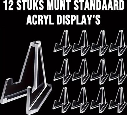 Allernieuwste.nl® 12 Stuks Munt Standaard Acryl Display Muntstandaard – Kaartenstandaard Munten Houder Transparant %%
