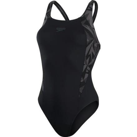 Speedo HyperBoom Splice Muscleback Zwart/Grijs Dames Sportbadpak - Maat 40