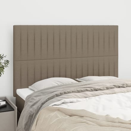 vidaXL - Hoofdbord - taupe - 144x5x118/128 - cm - Stof