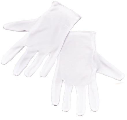 Witte korte Goochelaars handschoenen voor volwassenen