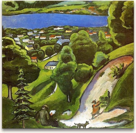 Handgeschilderd olieverfschilderij - olieverf op canvas - August Macke 'De Vallei'