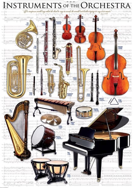 Eurographics puzzel - orkest instrumenten - 1000 stukjes karton.