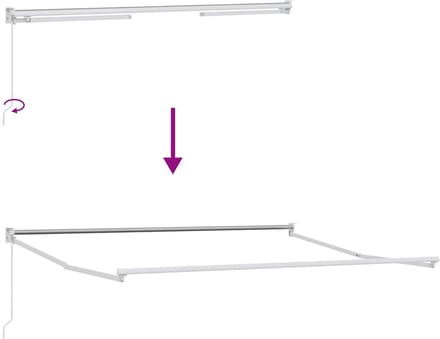 vidaXL - Uitschuifbare - luifel - Taupe - 4 - x - 2 - m - 100% - Polyester - en - Aluminium