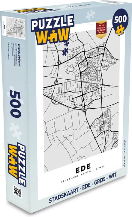 Puzzel Stadskaart - Ede - Grijs - Wit - Legpuzzel - Puzzel 500 stukjes - Plattegrond