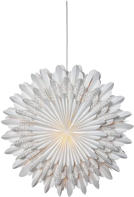 Star Trading Grote Papieren Ster 'Snow', 3-laags waaierpapier, goud gestippeld, wit, Ø 50cm