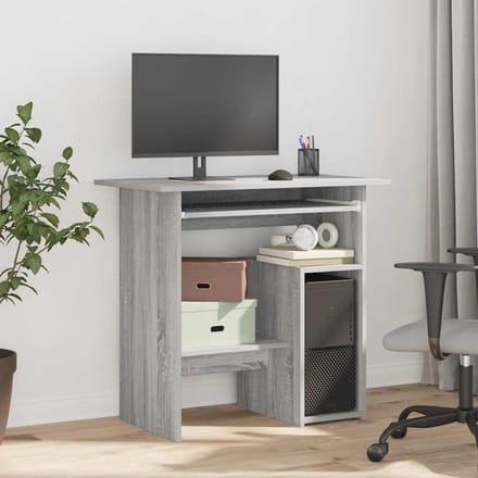 vidaXL - Bureau - 80x45x74 - cm - bewerkt - hout - grijs - sonoma - eikenkleurig