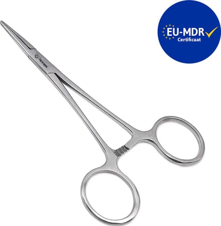 Professionele kocher - Verpleegkundige schaar - MDR Certificaat - Klemschaar - Medische schaar - RVS - 14 CM