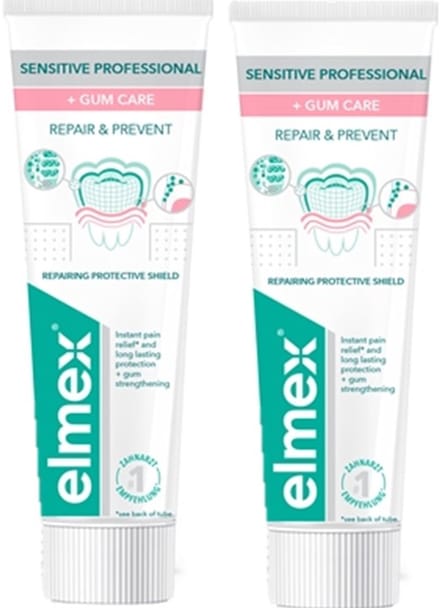 Elmex Tandpasta - Sensitive Professional - Repair & Prevent - 2 x 75 ml - Gum Care