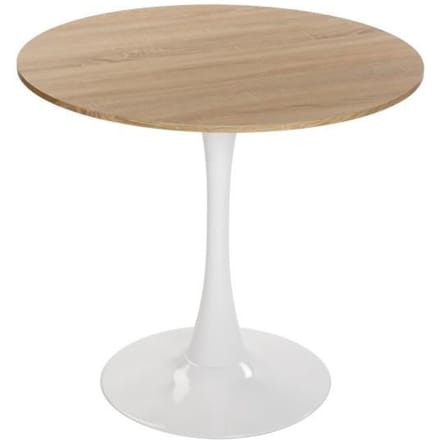 Eettafel - VERSA - Lia - Hout, PVC en metaal - Rechthoekig - Scandinavische stijl - Bruin en wit wit