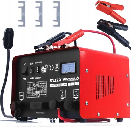 Acculader - Snel lader - Voertuig starten - Robuuste metalen behuizing - 500 Ah - Rood