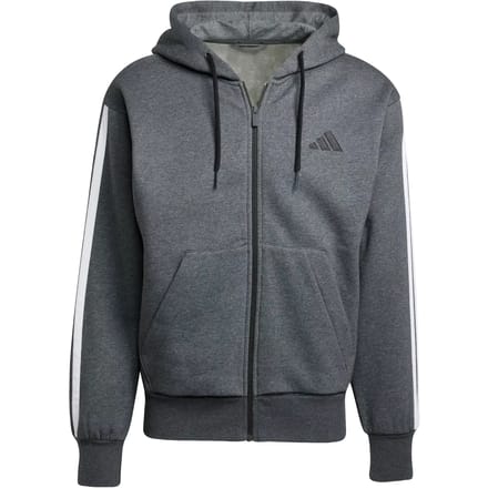 Adidas Essentials 3 Stripes Fleece Sweatshirt Met Rits Grijs M / Regular Man