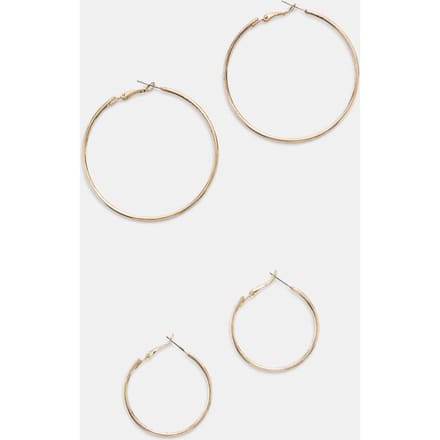 Stradivarius Set van 2 gladde oorringen  Goud OS