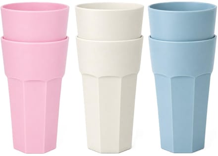 Plasticforte onbreekbare drinkglazen - 8x stuks - kunststof/plastic - mix van 3 kleuren - 600 ml - 16 cm