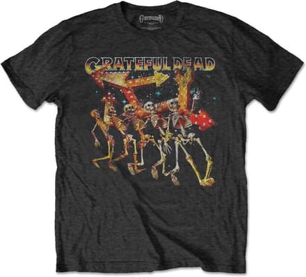 Grateful Dead - Truckin' Skellies Vintage Heren Tshirt - L - Zwart