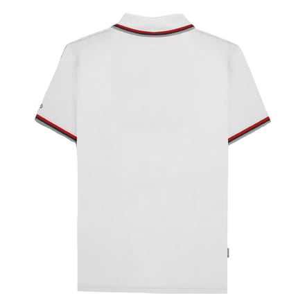 Lambretta Heren SS25 Drievoudig Getipte Polo Shirt (Wit/Rood)
