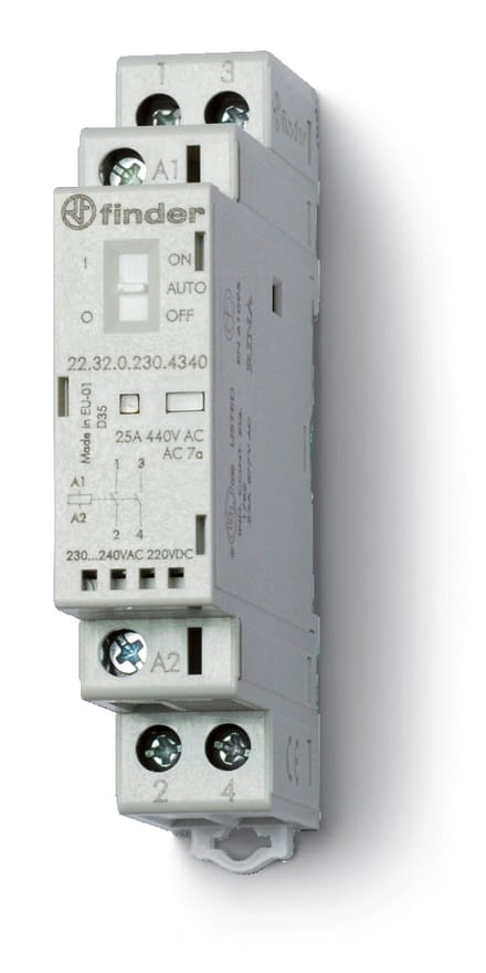 Modulaire Contacteur 25A 24V DC/AC Met LED Indicator - 22.32.0.024.4440