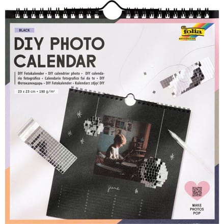 DIY Fotokalender "Black" - 23 x 23 cm