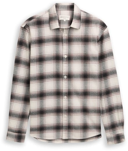 Tom Tailor Denim - Relaxed fit overhemd met ruitjesmotief - Maat S - black white red check