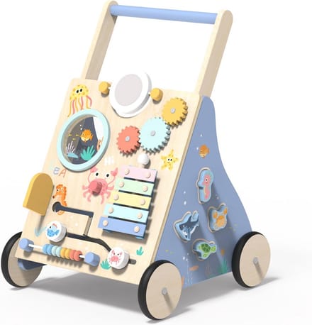 Houten Loopstoel voor Baby - Loopwagen met Steun voor Stappen