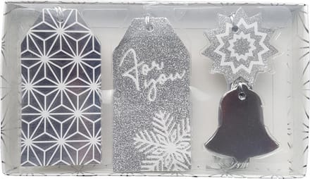 Cadeau labels Christmas Silver 16 Delig - Kerst kado labels