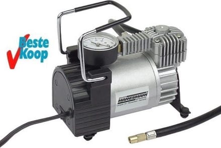 Brüder Mannesmann 01790 Compacte Compressor - 10 Bar - 12 Volt - in handige draagzak - Manometer - 2 jaar garantie
