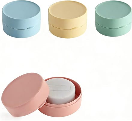 Solidchoice - Set van 4 Ronde Zeepdozen met Deksel voor Reizen