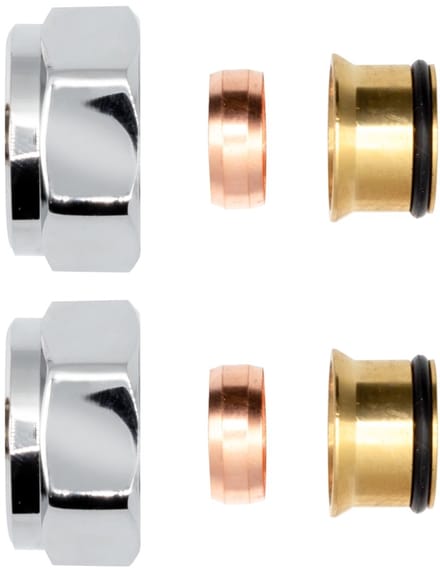 BELRAD klemkoppelingen chroom EKX15 – 2 stuks