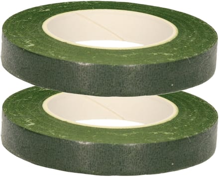 Bloementape - 2x - groen - zelfklevend - 27m x 1cm - bloemendraad/bloemistentape