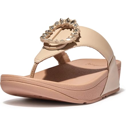 FitFlop Lulu crystal-circlet leather toe-post sandals