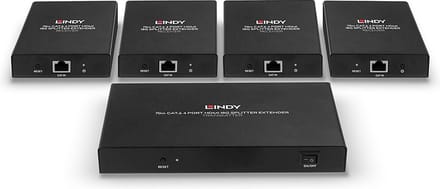 Lindy 38262 audio/video extender AV-zender & ontvanger Zwart