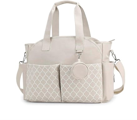 Multifunctionele Luiertas Tote met Veranderstation en Verstelbare Schouderriem - Beige