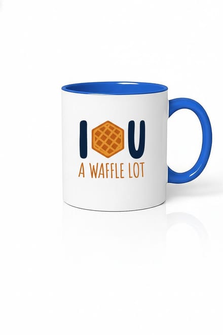 I  U A WAFFLE LOT" Mok - Grappige Liefdesbeker met Wafel Design
