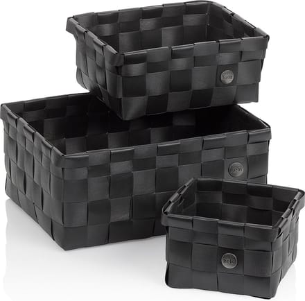 Mand, Set van 3 Stuks, Polypropyleen, Zwart - Kela | Neo