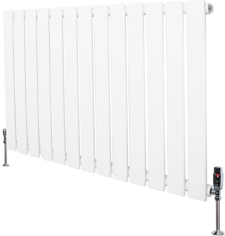 1-kolom design radiator - 600x910 mm - wit - thermostaatkraan