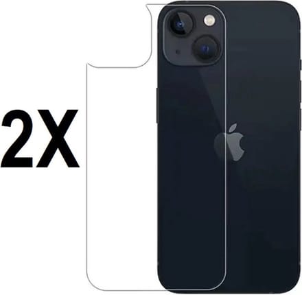 Screenz® - BACK Screenprotector geschikt voor iPhone 15 Plus - Tempered glass Screen protector geschikt voor achterkant iPhone 15 Plus - Beschermglas - Glasplaatje - 2 stuks