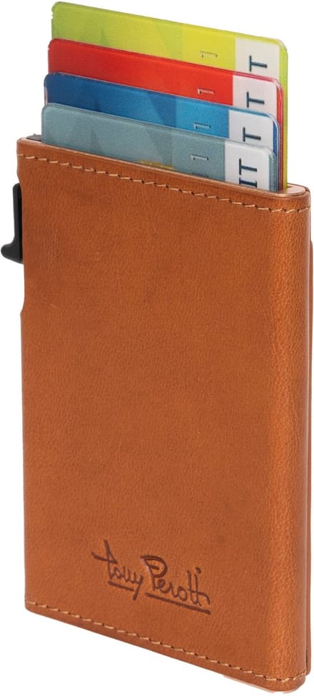 Tony Perotti Furbo Leren RFID Pasjeshouder Slim met buitenvak - Honing