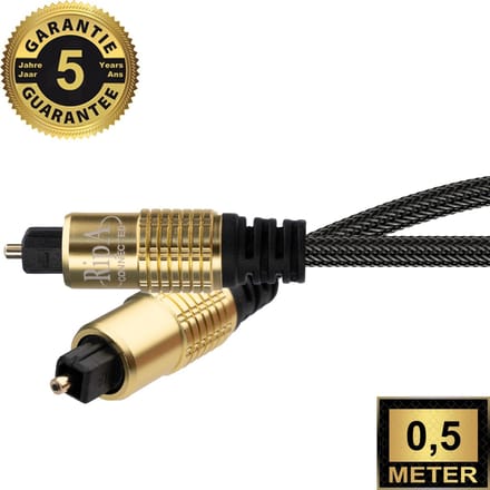 Ripa Connected Optische Kabel - 0,5M - Toslink Audio Kabel - Toslink naar Toslink - Soundbar