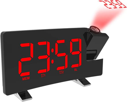 Digitale Wekker met Projectie en FM-radio met USB-oplaadpoort